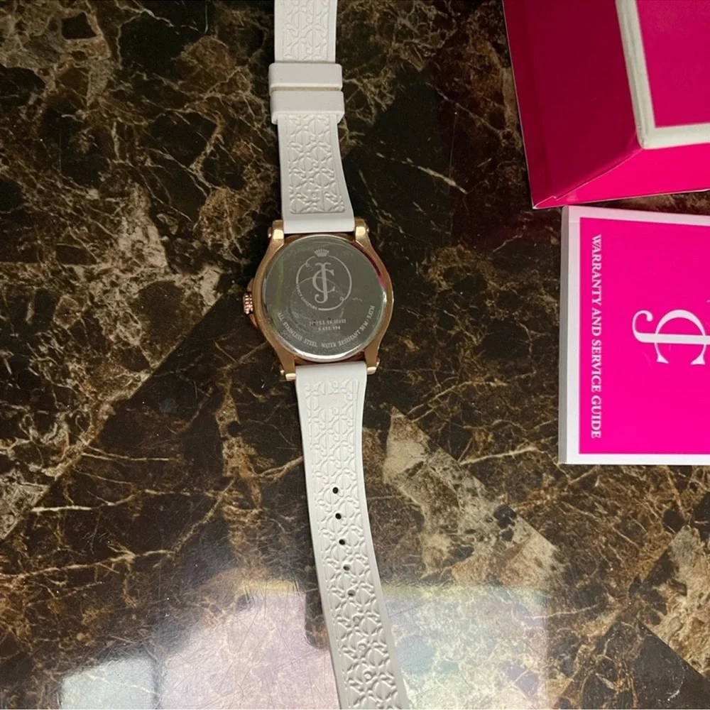 Juicy Couture Watch white strap / rose gold face/ multi color